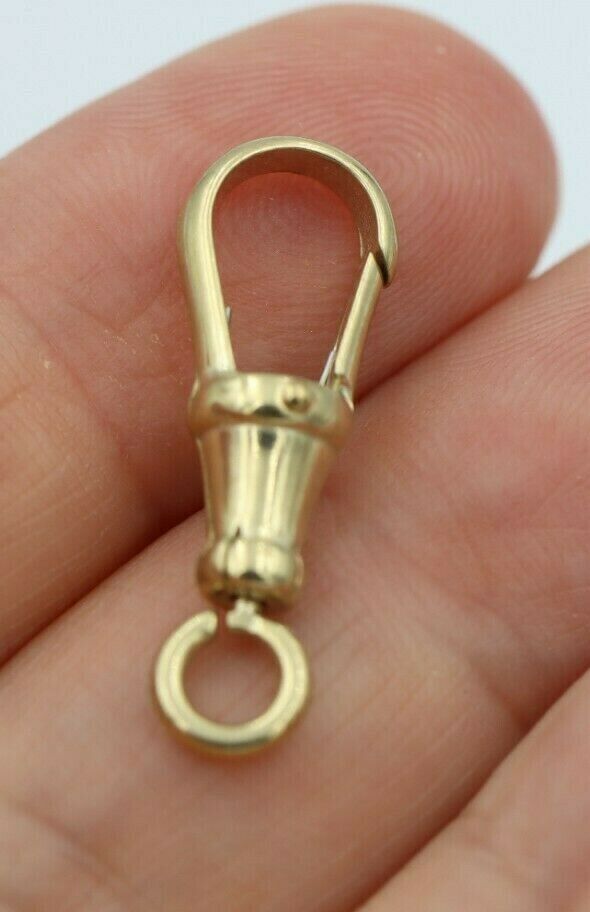 Genuine 9ct 9k Solid Yellow or Rose Gold Dog Clip Albert Swivel Clasp 22mm Large Size