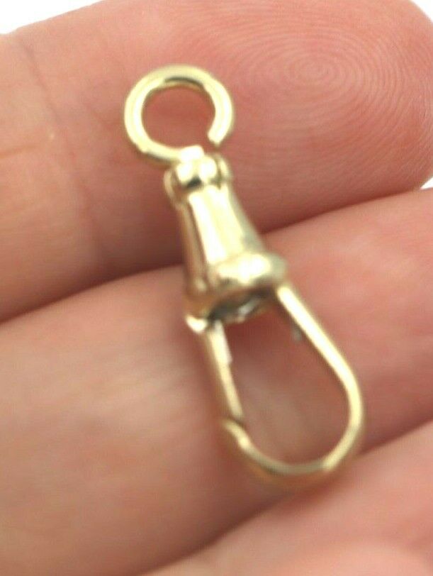 Genuine 9ct 9k Solid Yellow or Rose Gold Dog Clip Albert Swivel Clasp 22mm Large Size