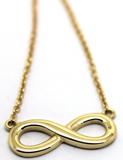Kaedesigns 9ct 9k 375 Solid Yellow Gold Infinity Long 56cm Belcher Necklace
