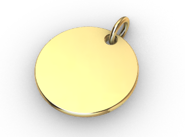 Genuine Solid 9ct Yellow, Rose Or White Gold Plain 18mm Round Disc Pendant 1.3mm thick