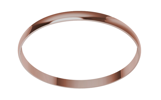 Genuine 9ct 9kt FULL SOLID Yellow, Rose or White gold 6mm wide half round Bangle 65mm x 57mm Oval Bangle