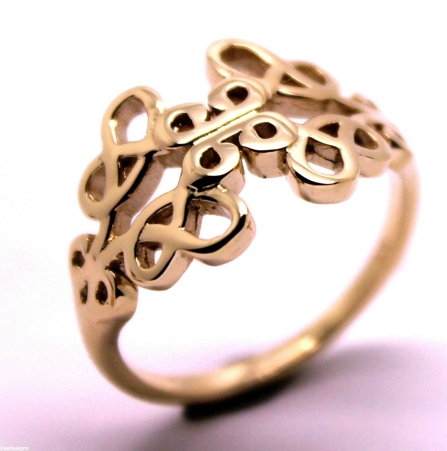 Solid Genuine 9ct 9kt Yellow, Rose and White Gold Hallmarked 375 Fancy Celtic Swirl Ring  421