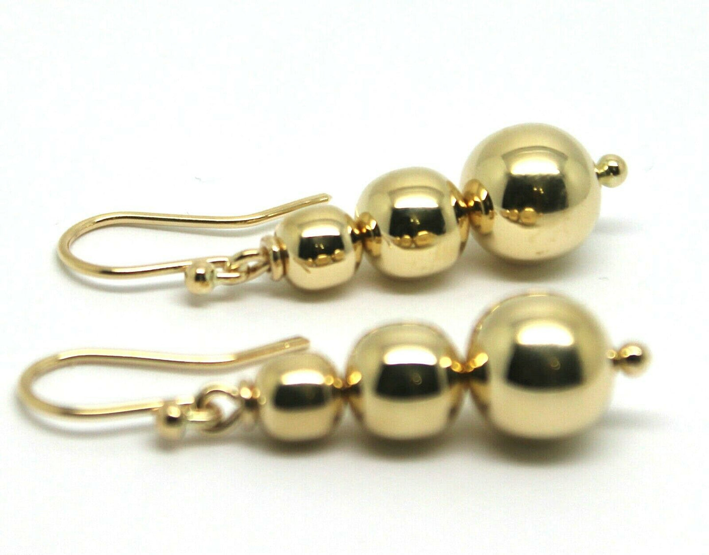 Kaedesigns 9ct 9k 375 Yellow Or White Or Rose Gold 375 Three Ball Drop Ball Earrings
