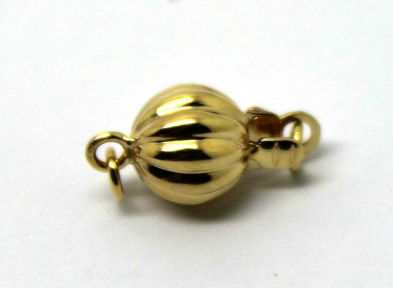 Genuine 9ct Yellow Gold 6mm, 7mm, 8mm, 10mm, 12mm Corrugated Ball Pearl Clasp
