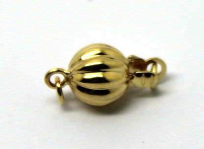 Genuine 9ct Yellow Gold 6mm, 7mm, 8mm, 10mm, 12mm Corrugated Ball Pearl Clasp
