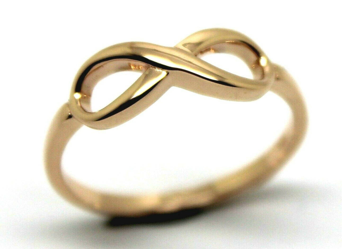 Genuine 9ct 9k 375 Yellow, Rose or White Gold Solid Infinity Ring Size J