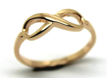 Genuine 9ct 9k 375 Yellow, Rose or White Gold Solid Infinity Ring Size J