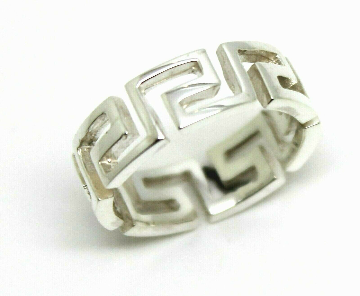 Kaedesigns Solid Sterling Silver 925 Greek Key Ring - Choose your ring size