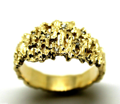 Kaedesigns New Genuine 10ct White or Rose Or Yellow Gold Diamond Nugget Ring