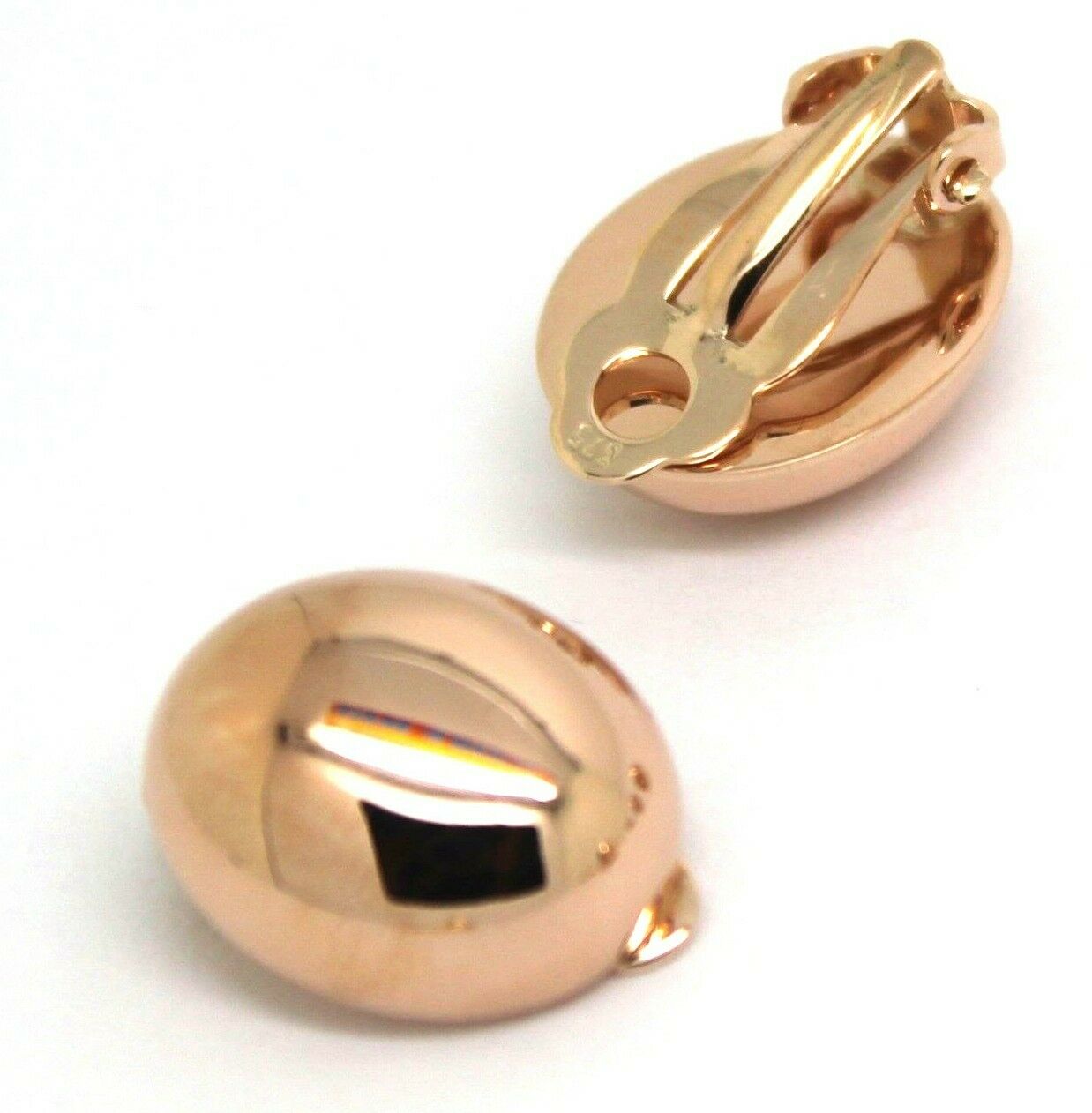 Kaedesigns Genuine 9ct 9K 375 Yellow, Rose or White Gold Clip On Oval Earrings
