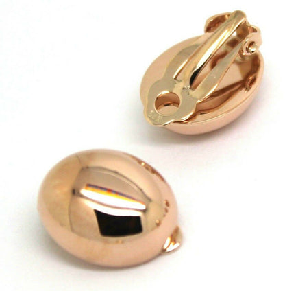 Kaedesigns Genuine 9ct 9K 375 Yellow, Rose or White Gold Clip On Oval Earrings