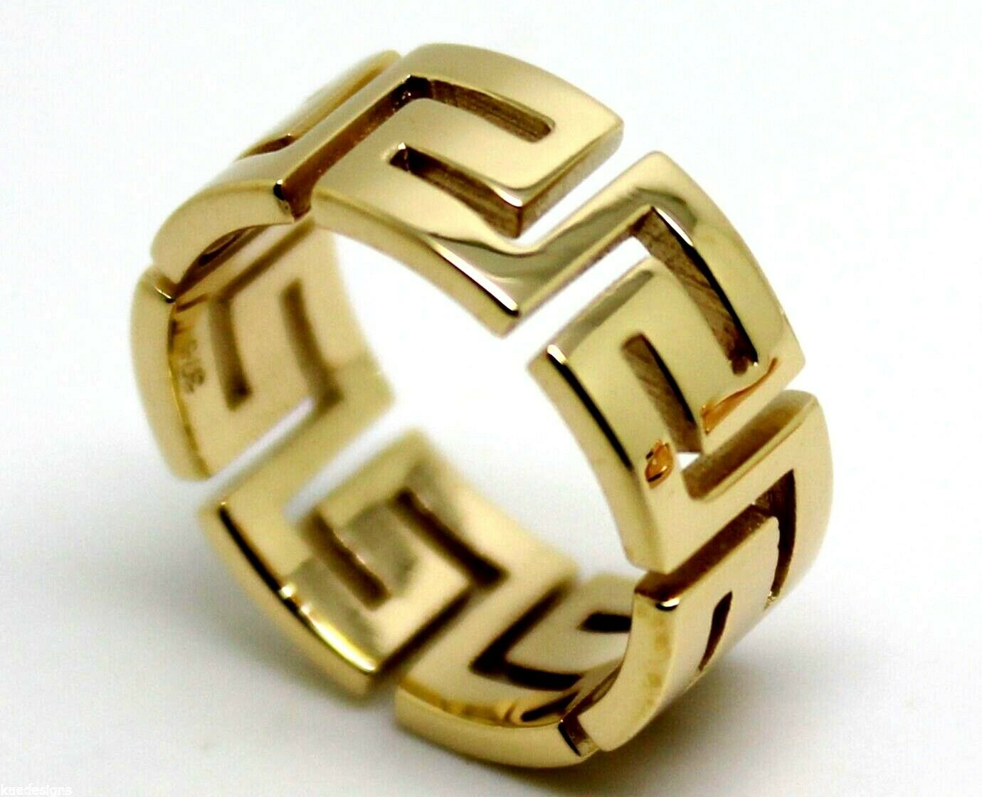 Genuine Size R / 8 5/8 Solid 9ct 9k Heavy Yellow, Rose or White Gold Greek Key Ring
