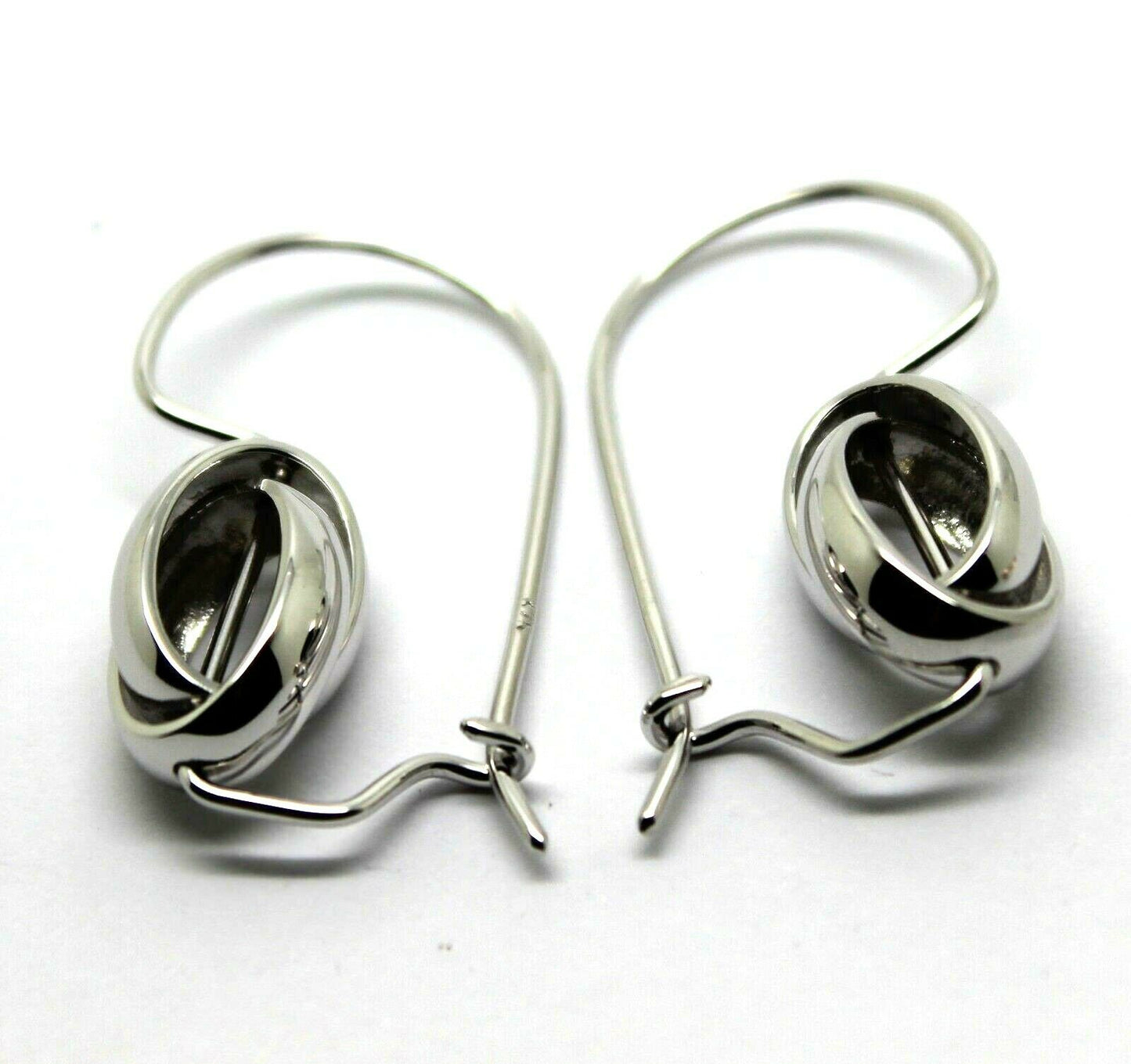 Kaedesigns Genuine 9ct 9K 375 Yellow, Rose or White  Gold Spinning Oval Belcher Ball Earrings