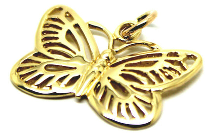 Kaedesigns, Genuine New 9ct 9kt Yellow, Rose Or White Gold Filigree Butterfly Pendant 342