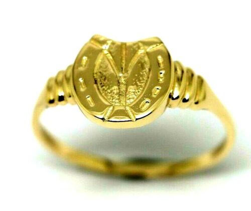 Kaedesigns, Size R Genuine Large 9ct Genuine Yellow, Rose or White Gold  Lucky Horseshoe Ring