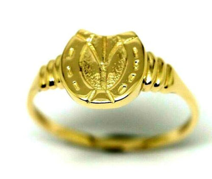 Kaedesigns, Size R Genuine Large 9ct Genuine Yellow, Rose or White Gold  Lucky Horseshoe Ring