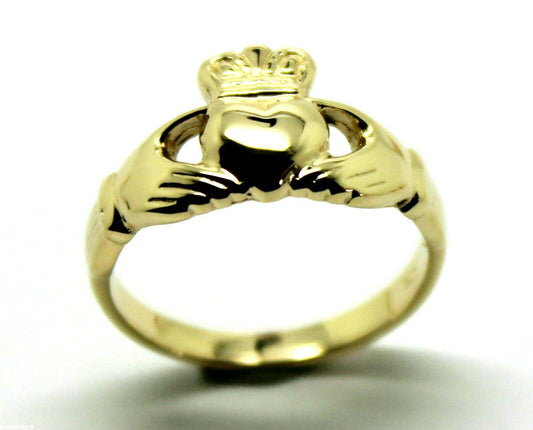 Genuine 9ct 375 Solid Yellow, Rose or White Gold Claddagh Celtic Friendship Ring In Your (Sizes G to H)