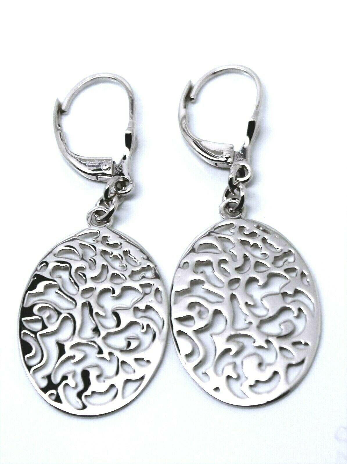 Continental Hooks 9ct Solid Yellow, Rose or White Gold Antique Oval Filigree Drop Earrings