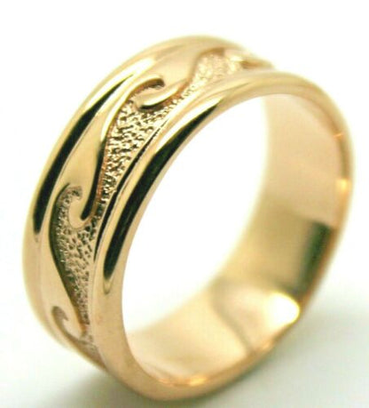 Small Size I / 4 Genuine Solid New 9ct 9kt Yellow, Rose or White Gold Surf Wave Ring