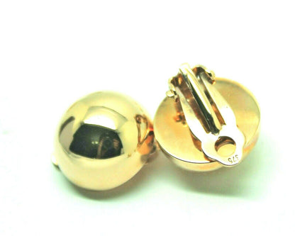 Kaedesigns Genuine 9ct 9k 375 Yellow, Rose Or White Gold Clip On 18mm Half Ball Earrings