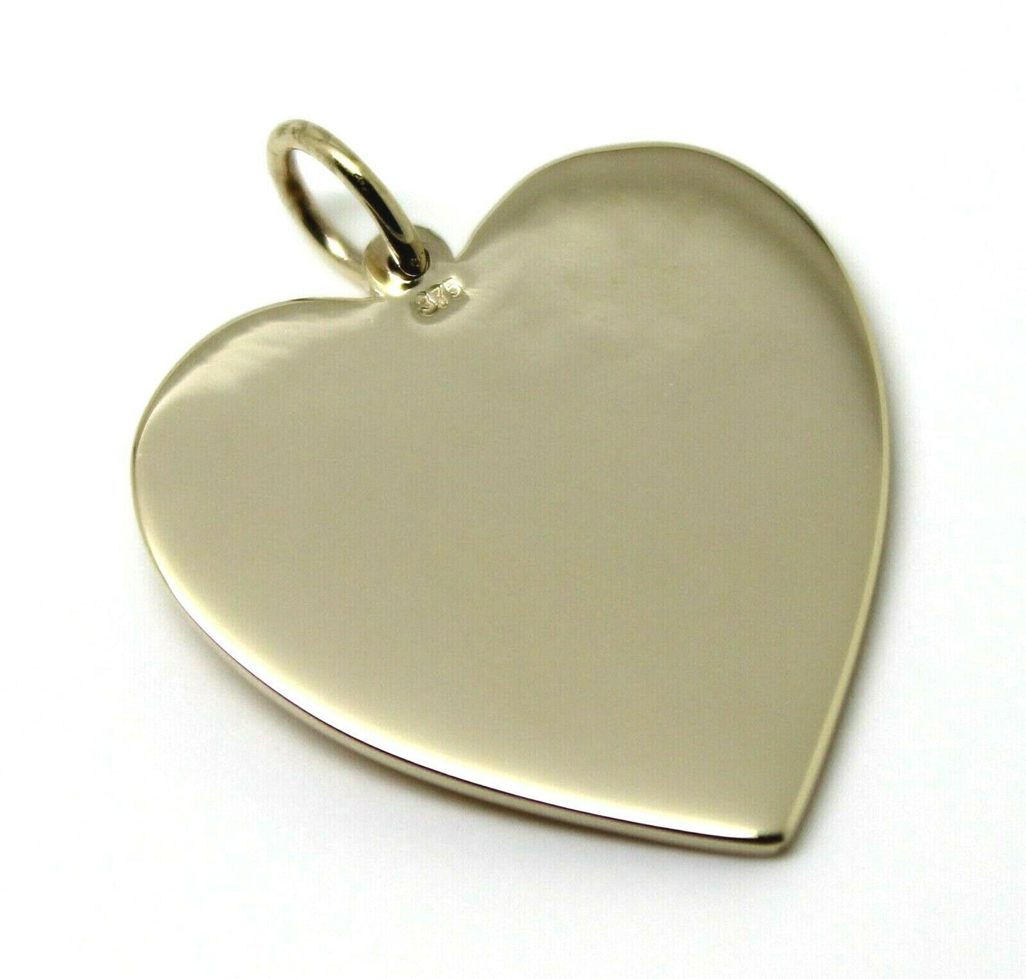 Genuine 375 9ct Yellow Or Rose Or White Gold Large Heart Shield Pendant