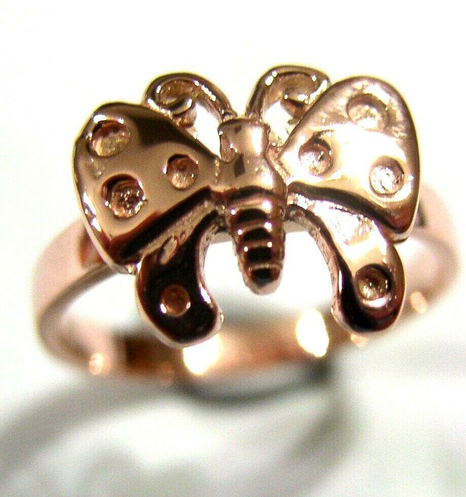 Genuine Solid 9ct White Or Rose Or Yellow Gold Butterfly Ring Choose Size