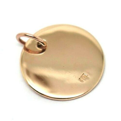 Genuine Solid 9ct Yellow, Rose Or White Gold Plain 18mm Round Disc Pendant 1.3mm thick