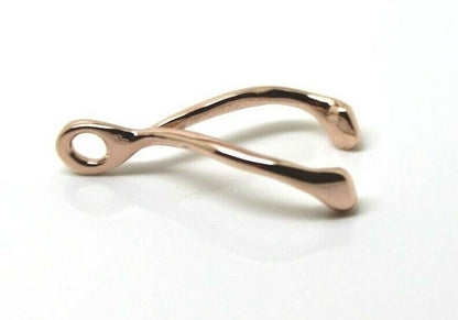 Genuine 9ct Yellow, Rose or White Gold Solid Wishbone Wish Bone Pendant Or Charm