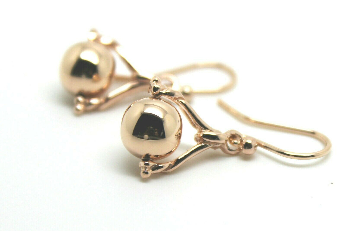 Genuine 9ct 9k 375 Yellow, Rose or White Gold Plain Ball Spinner Earrings