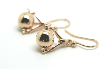Genuine 9ct 9k 375 Yellow, Rose or White Gold Plain Ball Spinner Earrings