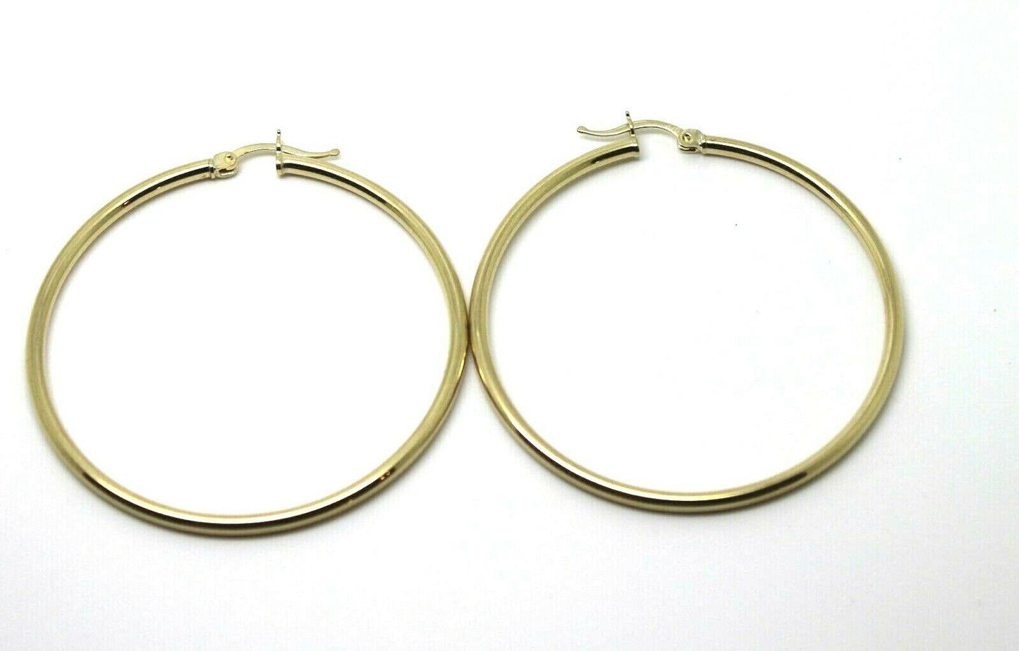 Genuine 9k 9ct Yellow Gold 42mm Wide Hollow Hoop Round Earrings
