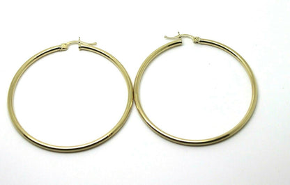Genuine 9k 9ct Yellow Gold 42mm Wide Hollow Hoop Round Earrings