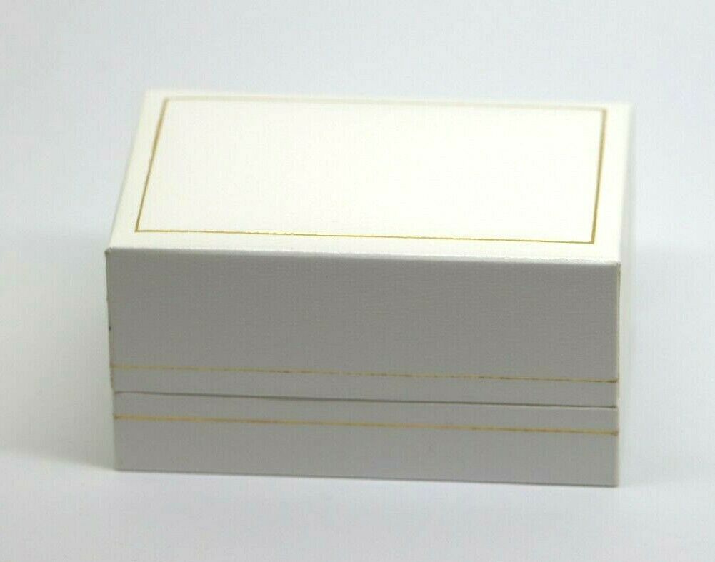 Brand New Leatherette White Jewellery Gift Display Presentation Double Ring Box