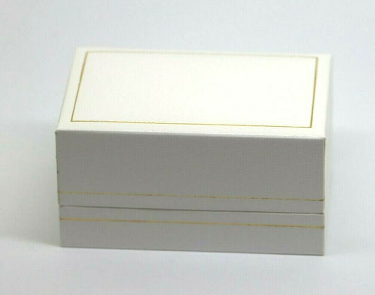 Brand New Leatherette White Jewellery Gift Display Presentation Double Ring Box