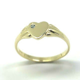 Size N 231 July Birthstone 9ct Yellow, Rose or White Gold 375 Blue Topaz Stone Heart Signet Ring