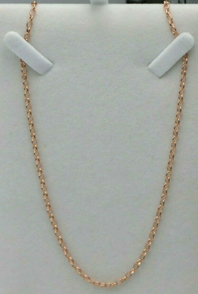 Genuine 9ct 9k 375 Yellow, Rose or White Gold 375 Solid Oval Belcher Necklace Chain 2.5mm width