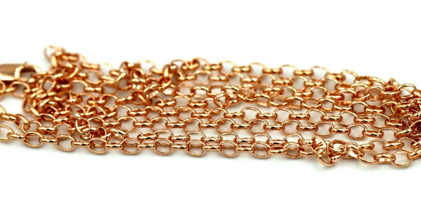 Genuine 9ct 9k 375 Yellow, Rose or White Gold 375 Solid Oval Belcher Necklace Chain 2.5mm width