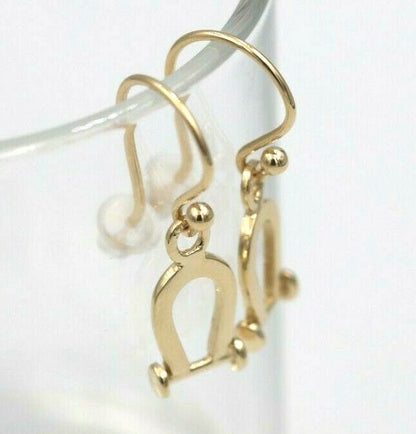 Kaedesigns Genuine 9ct Yellow, Rose or White Gold Lucky Horseshoe U Shape Earrings
