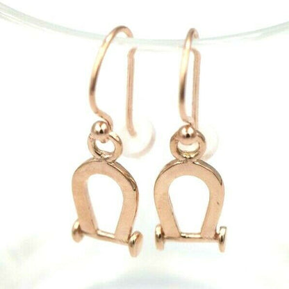 Kaedesigns Genuine 9ct Yellow, Rose or White Gold Lucky Horseshoe U Shape Earrings