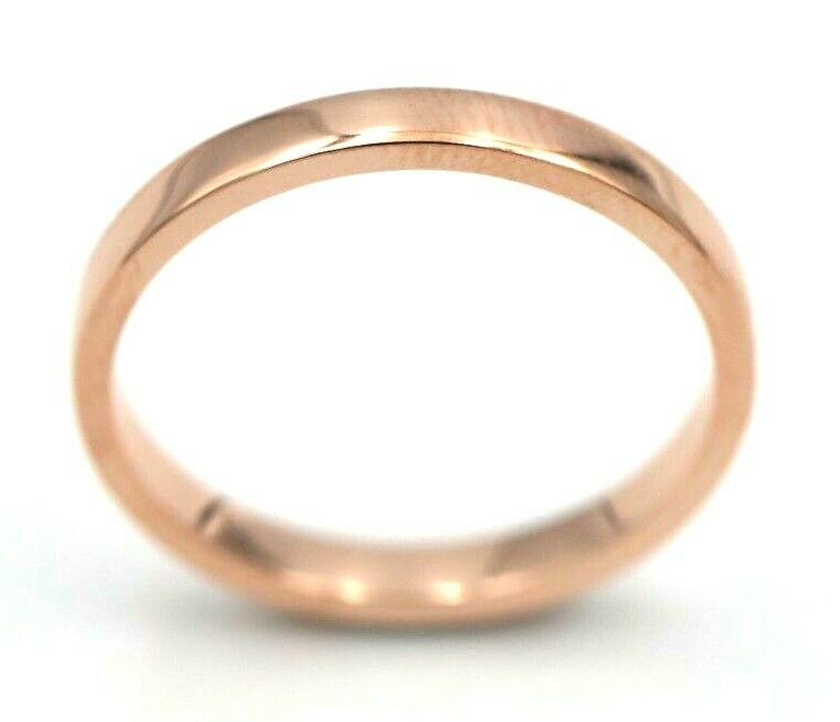 Custom Made Solid 9ct 9kt Rose Gold 2.5mm Flat Wedding Band Size 6.75 / N 1/2