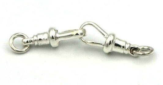 Genuine 2 X Sterling Silver Albert Swivel Clasp 18mm + jump ring