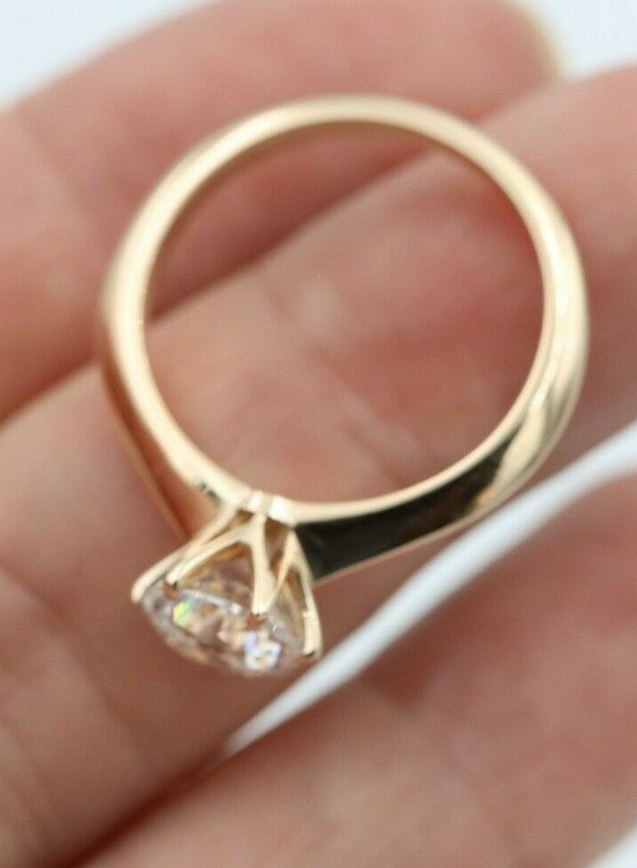 Kaedesigns Genuine 9ct 9kt Solid Yellow, Rose or White Pink Gold Ring 7mm Cubic Zirconia Stone
