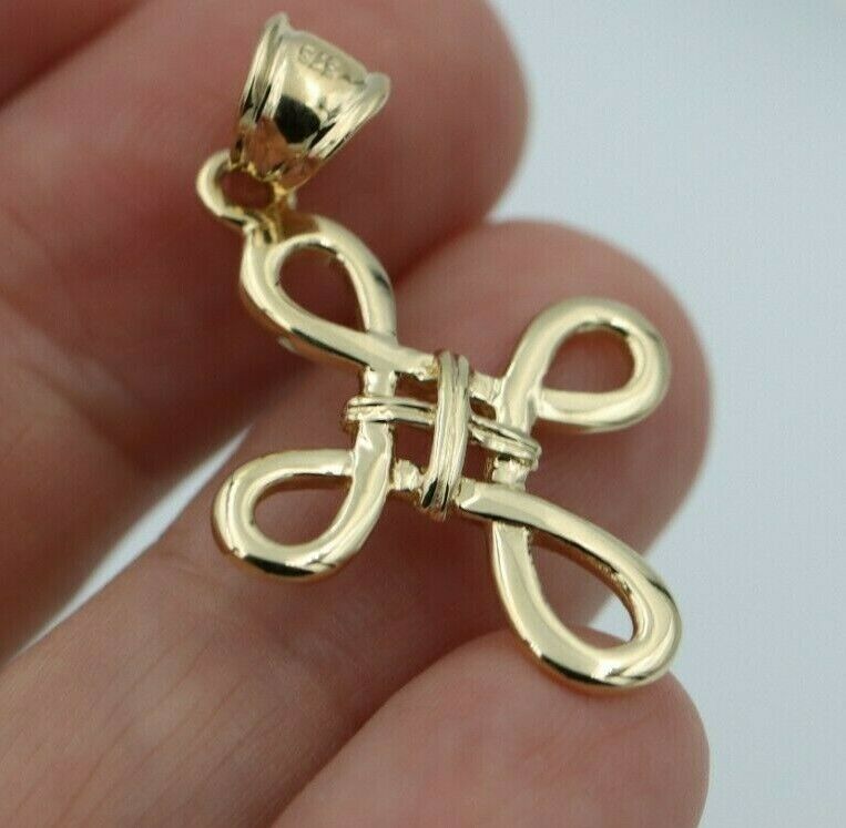 Kaedesigns Genuine 9ct 9K Yellow, Rose or White Gold Celtic Cross Pendant