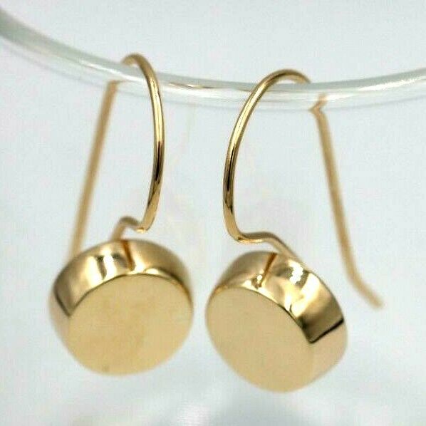 Genuine New 9ct 9K Yellow, Rose or White Gold Large 3D Disc Hook Earrings