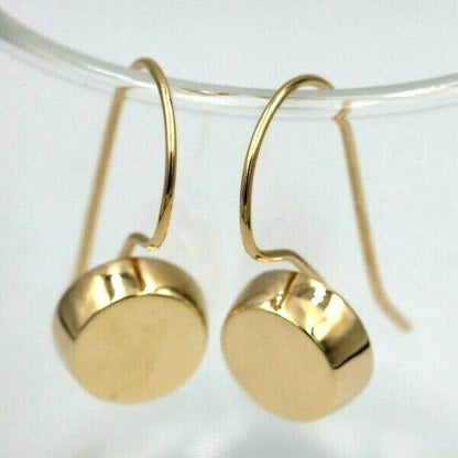 Genuine New 9ct 9K Yellow, Rose or White Gold Large 3D Disc Hook Earrings
