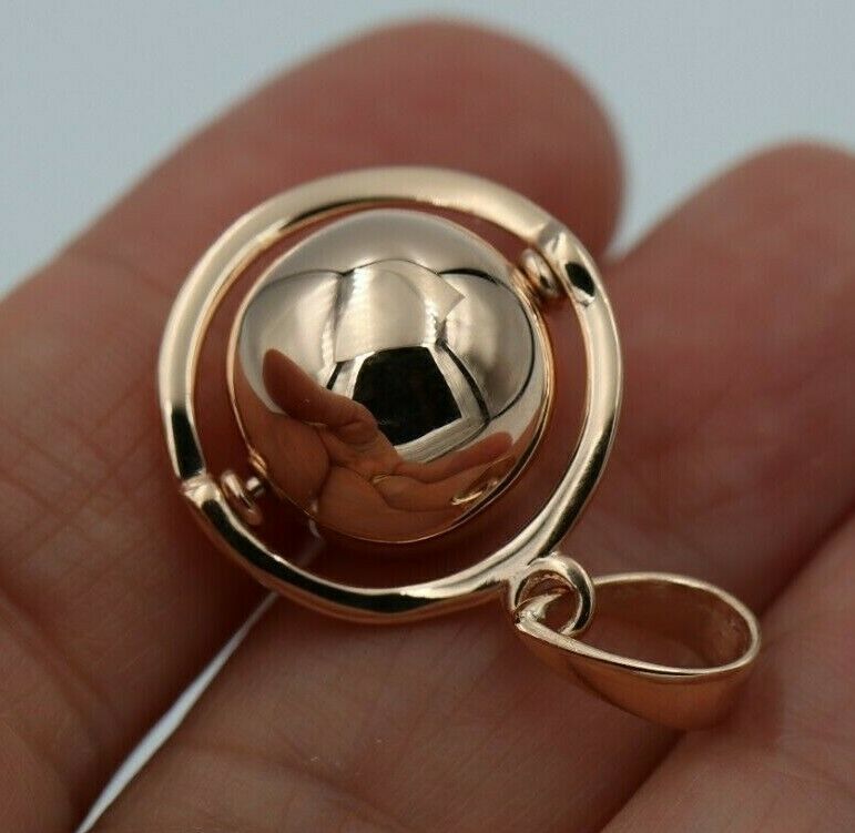 Genuine New Belcher 14mm 9ct 9k 375 Yellow, Rose or White Gold Ball Drop Pendant