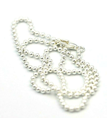 Genuine Sterling Silver 925 Ball Chain Necklace 2.5mm wide balls - choose your length