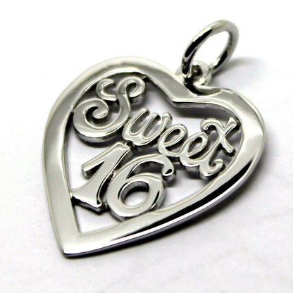 Kaedesigns Genuine 9ct Yellow or Rose or White Gold or Silver Sweet 16 Pendant