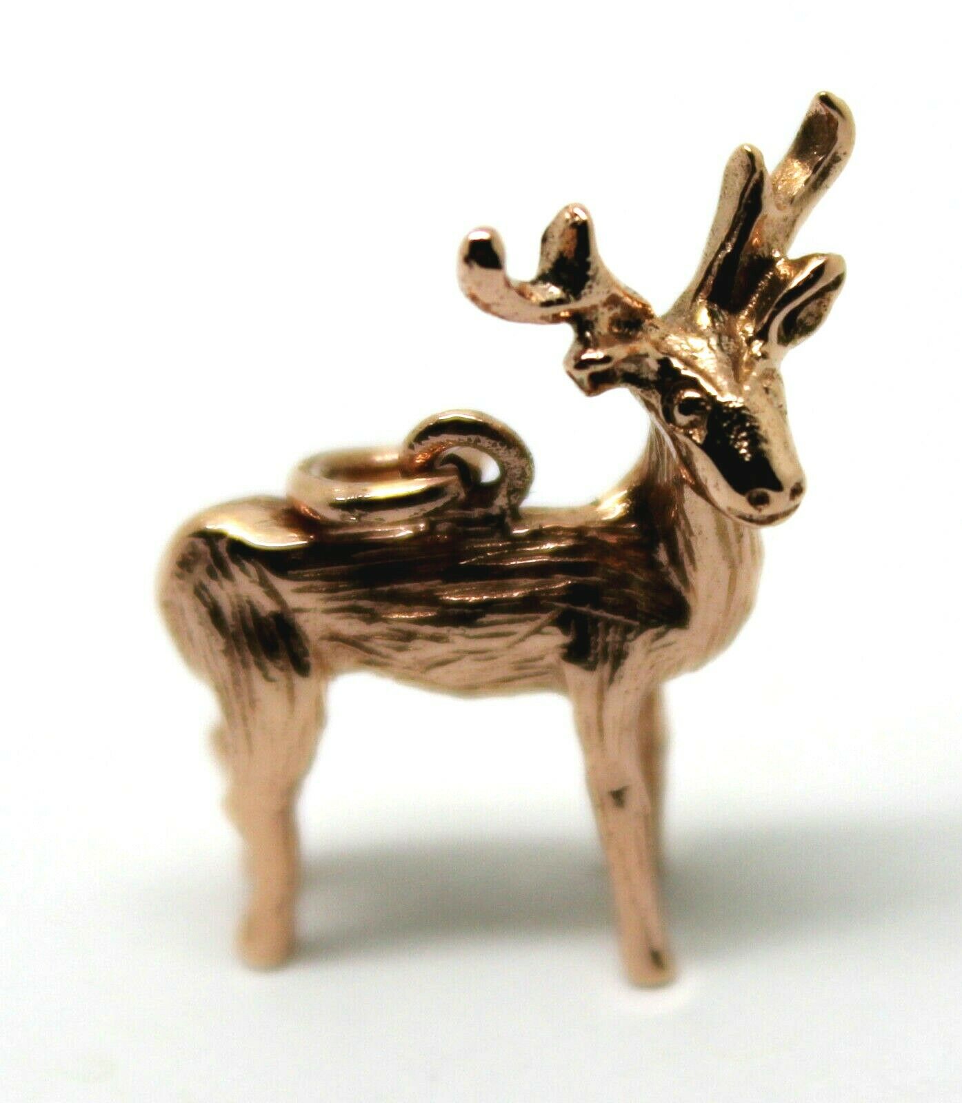 Kaedesigns, 3D 9ct Yellow Or Rose Or White Gold Deer Or Moose Charm Or Pendant