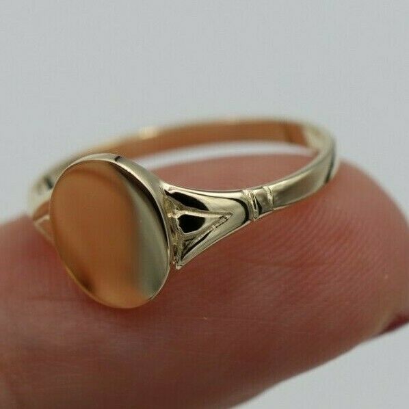 Kaedesigns Genuine Solid 9ct Yellow, Rose or White Gold Oval Signet Ring